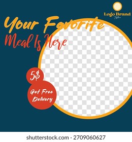 Eye-Catching Restaurant Ad Template with Special Offer and Free Delivery