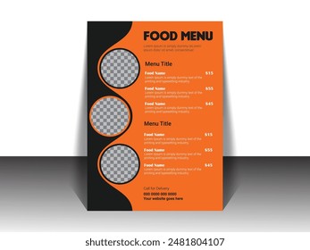 Eye-Catching Restaurant Fast Food Menu List Template Layout Design.