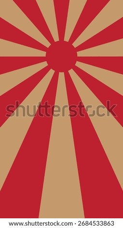 An eye-catching, retro sunburst background with high-contrast red and orange radial rays emanating from a central circle, perfect for pop art designs.

