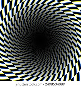 Eye-catching round patterned frame in hole form. Psychedelic background design.