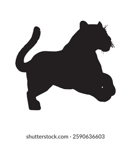 Eye-Catching Running Leopard Silhouette for Modern Digital Art - Leopard Vector - Leopard Icon
