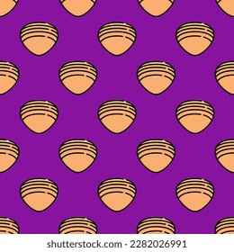Eye-catching square tile with a cheerful animal print. Seamless pattern with clam on medium turquoise background. Design for a mug featuring an animal.
