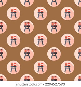 Eye-catching square tile with a cheerful food print. Seamless pattern with jam on medium turquoise background. Design for postcards to create a unique look.