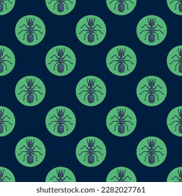 Eye-catching square tile displaying a delightful animal image. Seamless pattern with ant on magic mint background. Design for a corporate logo with an animal symbol.