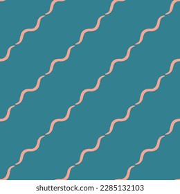 Eye-catching square tile displaying a delightful animal image. Seamless pattern with earthworm shape on teal blue background. Design for a logo with an animal icon.