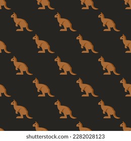 Eye-catching square tile showcasing a fantastic animal image. Seamless pattern with kangaroo on terra cotta background. Design for a mug featuring an animal.