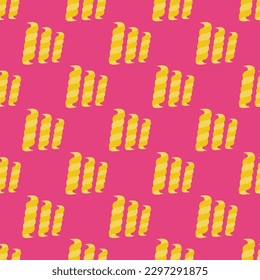 Eye-catching square tile showcasing a fantastic food image. Seamless pattern with fusilli on dark jungle green background. Design for a leak-proof salad wrap.
