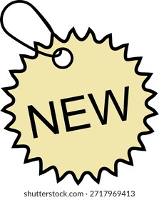 Eye-catching starburst promotion badge featuring bold 'NEW' text. Ideal for retail marketing, new product launches, e-commerce announcements, discount stickers, and promotional social media banners.