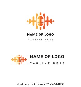Captura de ojos y elegante plantilla creativa de podcast y logo de micrófono para identidad de marca