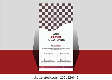 Eye-Catching Travel Roll-Up Banner Design for Promotions | Modern Travel Roll-Up Banner Design for Events and Fairs | Dynamic Travel Roll-Up Banner Design for Destination Marketing 