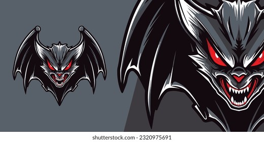 Eye-Catching Vampire Bat Logo: Dynamic Illustration for Competitive Teams