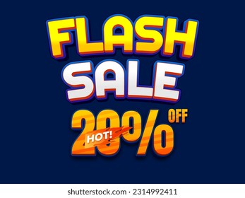 Eye-catching vector designs for your discount and flash sale promotions
Flash Sale 20% Discount Or % off Vector Design
