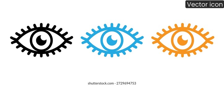 Eye-catching vector icons in black, blue, and orange for business or design projects