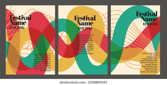 Eye-Catching Vintage Abstract Poster Pack. vintage abstract poster set vector illustration