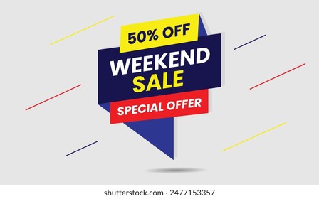 Eye-catching weekend sale special offer banner design to elevate your promotions!