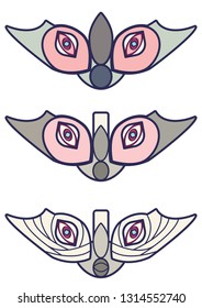Eyed hawk moth vector illustration. Flat design.