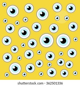 eyed pattern on a yellow background vector kids