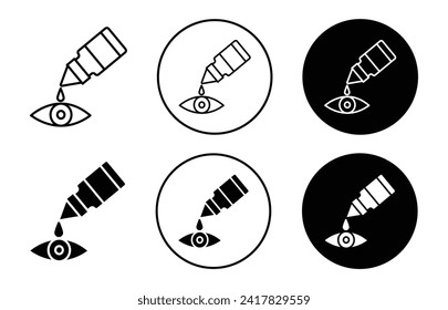 eyedrop vector icon mark set symbol for web application