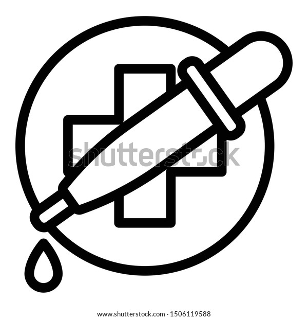 Eyedropper and cross\
icon. Outline eyedropper and cross vector icon for web design\
isolated on white\
background