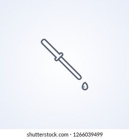 Eyedropper, dropper, vector best gray line icon on white background , EPS 10