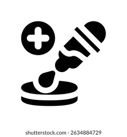 eyedropper glyph icon. Strong and solid vector icon for websites, mobile interfaces, presentations, and visual branding. High quality and easy to edit.