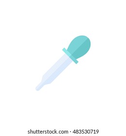 Eyedropper icon in flat color style. Instrument chemical lab printing sample