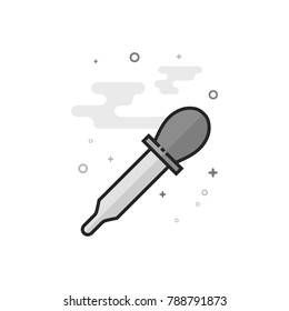 Eyedropper icon in flat outlined grayscale style. Vector illustration.