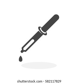 Eyedropper icon isolated on white background. Eyedropper vector logo. Flat design style. Pipette vector pictogram for web graphics - stock vector