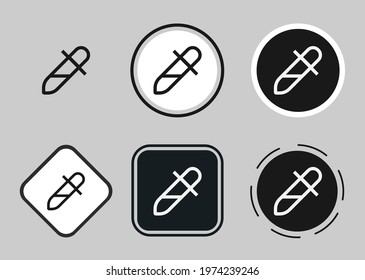 eyedropper icon set. Collection of high quality black outline logo for web site design and mobile dark mode apps. Vector illustration on a white background	