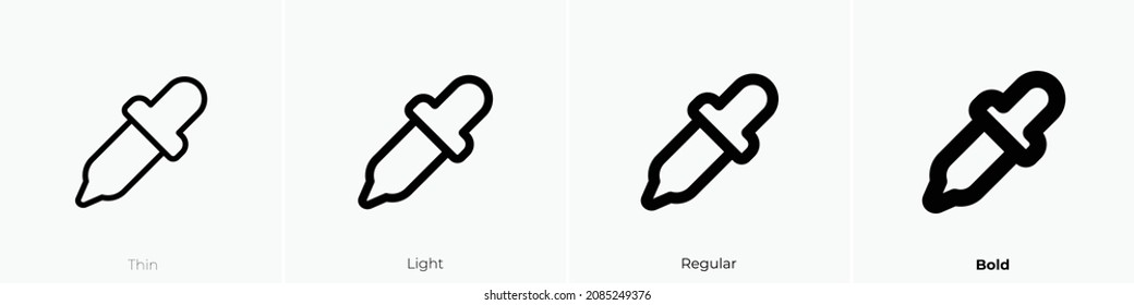 eyedropper icon. Thin, Light Regular And Bold style design isolated on white background