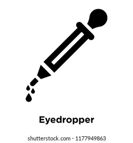 Eyedropper icon vector isolated on white background, logo concept of Eyedropper sign on transparent background, filled black symbol