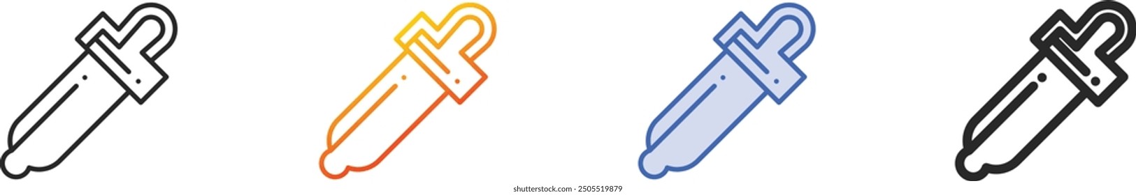 eyedropper icon.Thin Linear, Gradient, Blue Stroke and bold Style Design Isolated On White Background