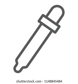 Eyedropper line icon, tools and design, pipette vector sign, graphics, a linear pattern on a white background, eps 10.