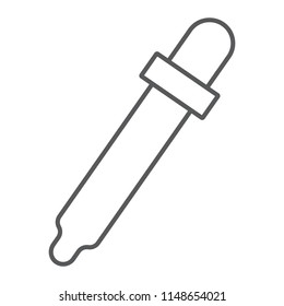 Eyedropper thin line icon, tools and design, pipette sign, vector graphics, a linear pattern on a white background, eps 10.