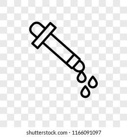 Eyedropper vector icon isolated on transparent background, Eyedropper logo concept