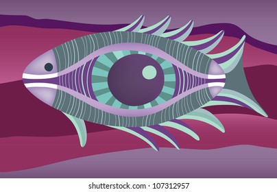 Eye-Fish swimming alone