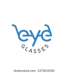 eyegalsses logotype wordmark logo design. Vector illustration of eyegalsses logotype wordmark. modern logo design vector icon template