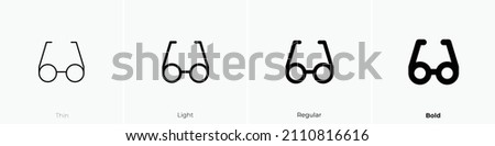 eyeglass 2 icon. Thin, Light Regular And Bold style design isolated on white background
