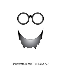 Eyeglass with beard logo