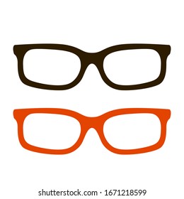 eyeglass frames black,vector illustration,flat style,set