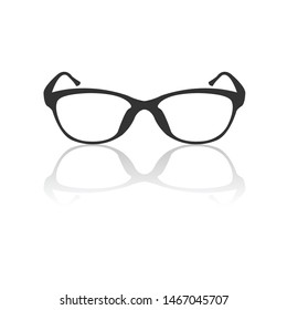 eyeglass icon black. sign design. vector Illustrator. on white background. symbol. Shadow