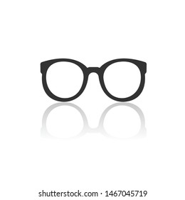 eyeglass icon black. sign design. vector Illustrator. on white background. symbol. Shadow