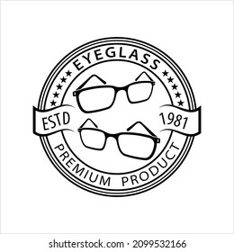Eyeglass Icon, Spectacles Eye Protection Vision Enhancer Vector Art Illustration