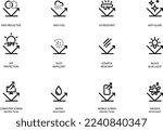 Eyeglass Lens Coatings icons, vector illustration