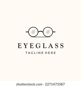 diseño de ilustración minimalista de pantalla de lente de lente de lente para gafas, anteojos con diseño de símbolo de lente moderno