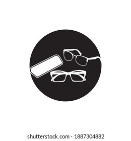 Eyeglass logo vector template illustration