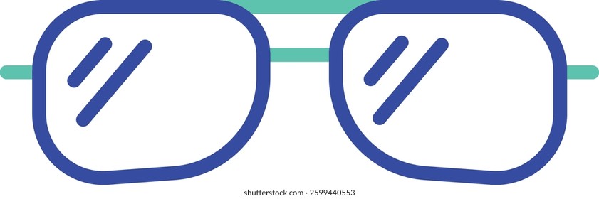 eyeglass outline dual color vector illustration icon design