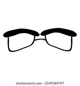 eyeglass, simple vector hand draw doodle
