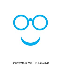 Eyeglass with smile logo