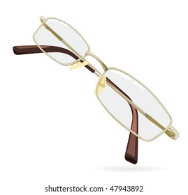 Eyeglass. Vector illustration isolated on white background.